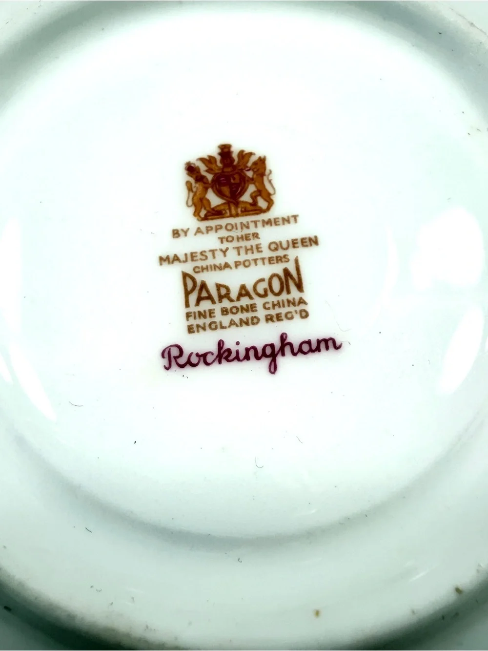 Vintage Paragon Rockingham Fine Bone China Tea Cup & Saucer Set Red Flower Bird